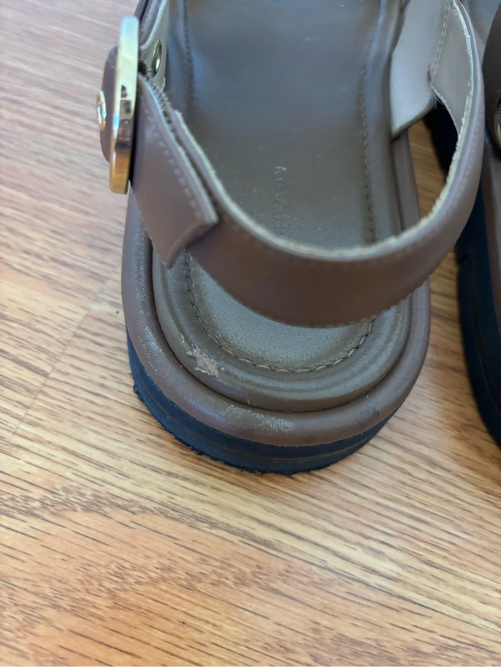 Stuart Weitzman Elodie Brown Leather Platform Sandals